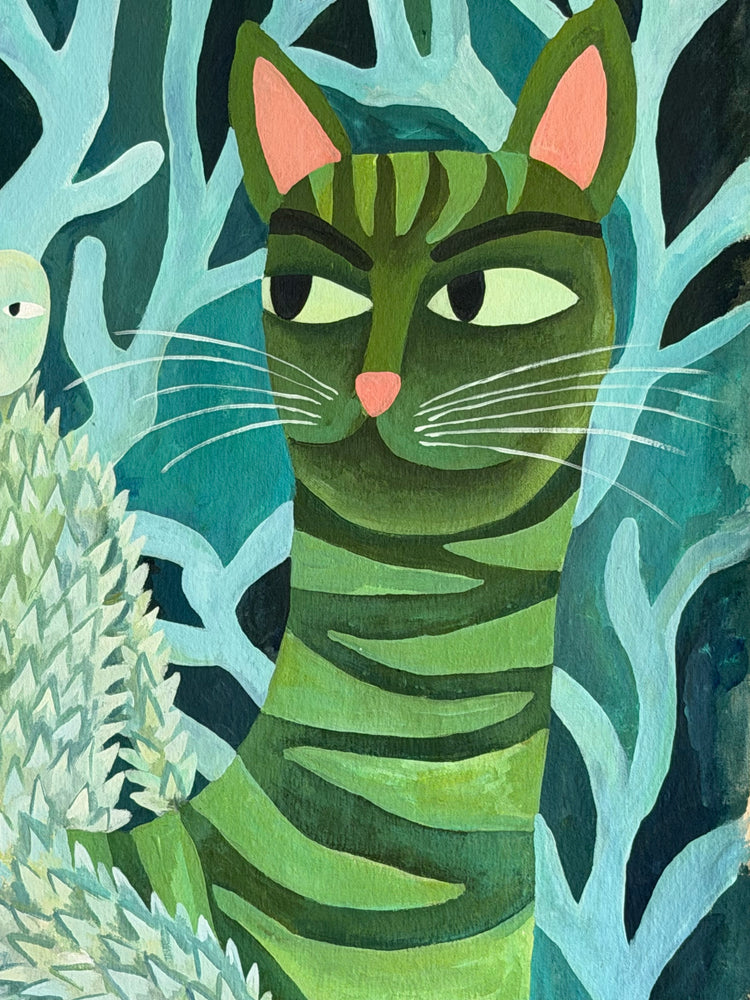 Where Will This Green Cat Lead?