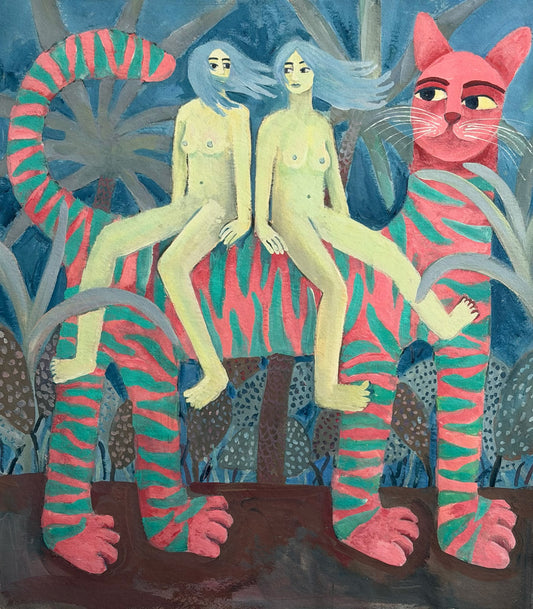 In the Forest with a Pink Cat